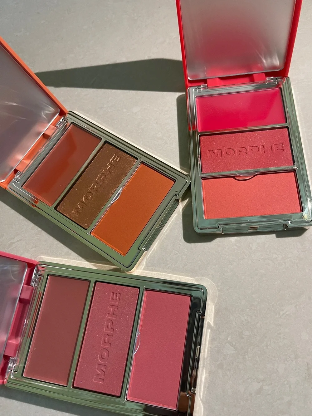 Morphe Triple Cheek Trio - Pink, Coral, Orange, Brown